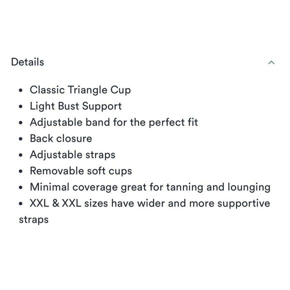 Andie The Santorini Top Women Sz XL Classic Triangle Bikini Adjustable Straps - Picture 11 of 12